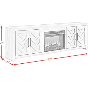 Eleanor KIT - 82" TV Console with Fireplace Insert in White