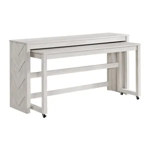Eleanor Nesting Bar Table Single Pack (2 Tables + 3 Stools) in White