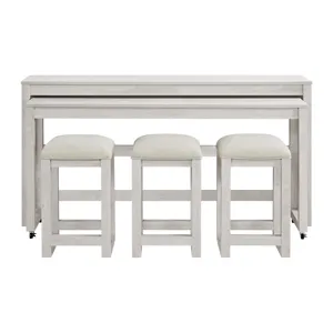Eleanor Nesting Bar Table Single Pack (2 Tables + 3 Stools) in White