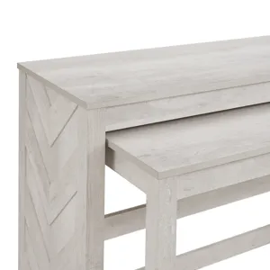 Eleanor Nesting Bar Table Single Pack (2 Tables + 3 Stools) in White