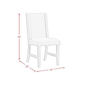 Eleanor Dining Side Chair with Heirloom Fabric in White (2 Per Carton)