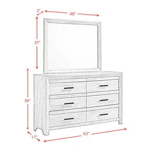 Ellen Dresser & Mirror Set White