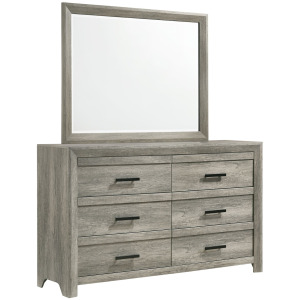 Ellen Dresser & Mirror Set Grey
