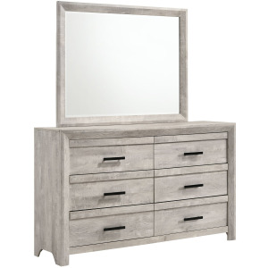 Ellen Dresser & Mirror Set White