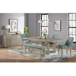 Elma Rectangular Dining Table with 18\" Leaf in Almond