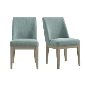 Elma Dining Side Chair with Blue Fabric in Almond (2 Per Carton)