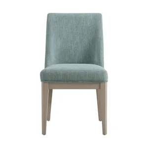 Elma Dining Side Chair with Blue Fabric in Almond (2 Per Carton)
