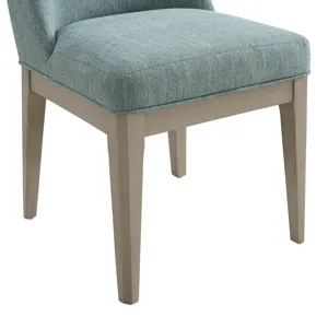 Elma Dining Side Chair with Blue Fabric in Almond (2 Per Carton)