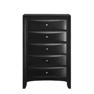 Emily 5-Drawer Chest in Black