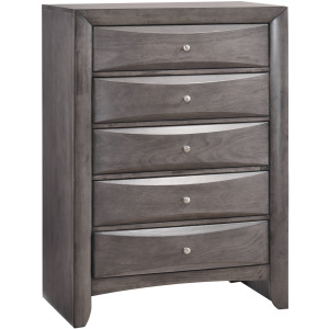 Emily Chest Grey 5Drawer (Sturdy)