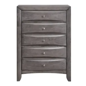 Emily Chest Grey 5Drawer (Sturdy)