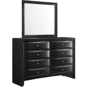 Emily Dresser & Mirror Set in Black