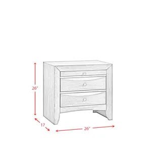 Emily 3-Drawer Nightstand in Black