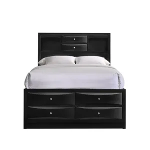 Emily King Storage Bed in Black