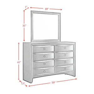 Emily Dresser & Mirror Set in Black