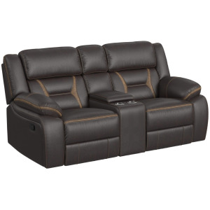 Engage Motion Loveseat with Console in Corral Dark Chocolate