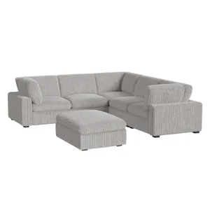Esprit Modular Ottoman in Grand Cord Light Grey