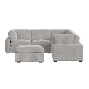 Esprit Modular Ottoman in Grand Cord Light Grey
