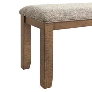 Everett 6PC Dining Set (Table + 4 Chairs + Bench) in Brown Acacia