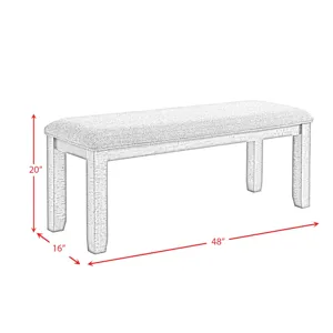 Everett 6PC Dining Set (Table + 4 Chairs + Bench) in Brown Acacia