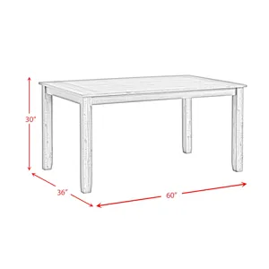 Everett 6PC Dining Set (Table + 4 Chairs + Bench) in Brown Acacia