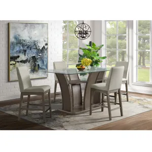 Dapper 7 PC Grey Rectangular Counter Dining Set