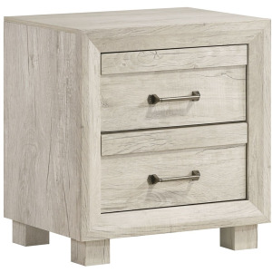 Fort Worth 2-Drawer Nightstand with USB in White