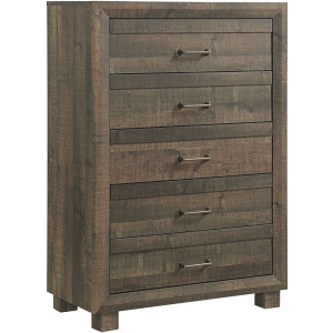 Fort Worth 5-Drawer Chest in Brown
