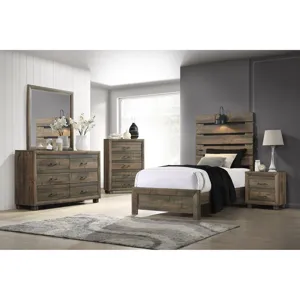 Fort Worth 5-Drawer Chest in Brown