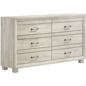Fort Worth 6-Drawer Dresser in White (Sturdy Act)