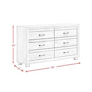 Fort Worth 6-Drawer Dresser in White (Sturdy Act)