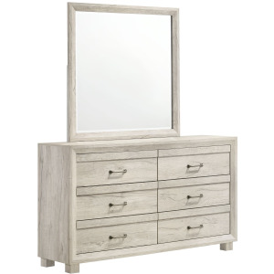 Fort Worth Dresser & Mirror Set in White