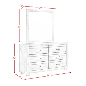 Fort Worth Dresser & Mirror Set in White