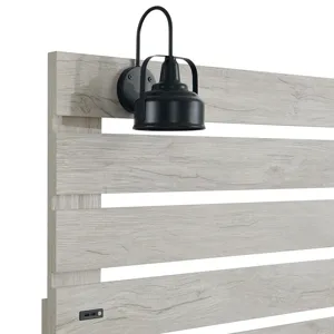 Fort Worth King Bed with Lights & USB in White