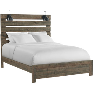 Fort Worth Full Bed with Lights & USB in Brown