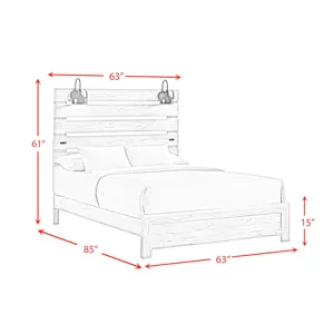 Fort Worth Queen Bed with Lights & USB in White
