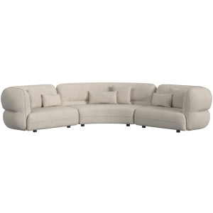 Four Seasons Sectional Set in Woolen Camel with 6 Pillows