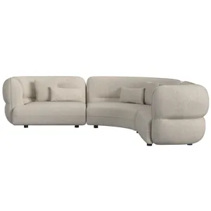 Four Seasons Sectional Set in Woolen Camel with 6 Pillows