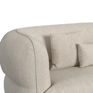 Four Seasons Sectional Set in Woolen Camel with 6 Pillows