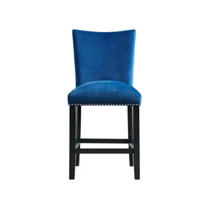 Francesca Counter Dining Blue Counter Velvet Side Chair (2 Per Pack)