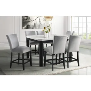 Francesca Counter Dining Gray Counter Velvet Side Chair (2 Per Pack)