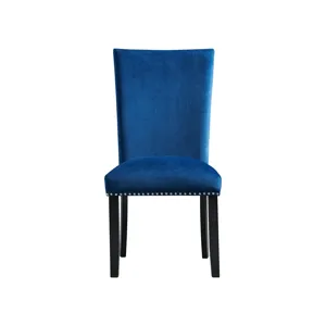 Francesca Rectangular Dining Blue Velvet Side Chair (2 Per Pack)