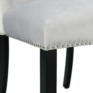 Francesca Rectangular Dining Grey Velvet Side Chair W/ Nailhead Trim (2 Per Pack)