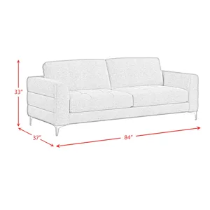 Fuji Sofa in Furiosa Taupe with Metal Legs