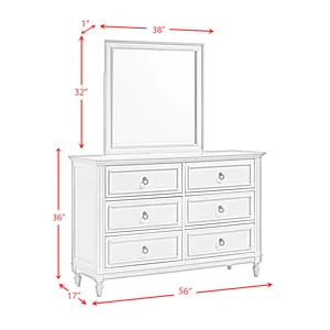 Gianna 6-Drawer Dresser and Mirror Set