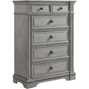 Glenmore 5-Drawer Chest in Aged Grey
