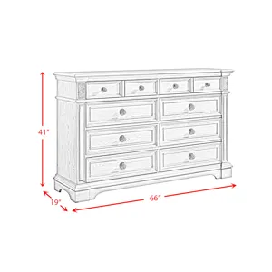 Glenmore 8-Drawer Dresser in Aged Grey