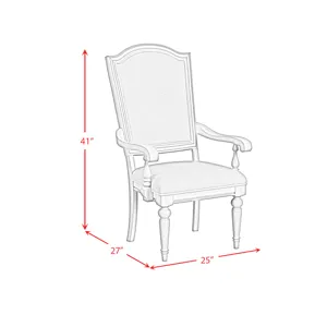 Glenmore Dining Arm Chair with Light Brown Fabric in Aged Grey (2 Per Carton)