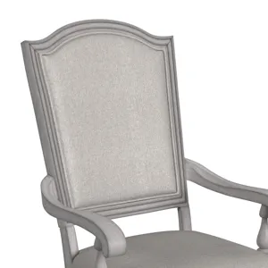 Glenmore Dining Arm Chair with Light Brown Fabric in Aged Grey (2 Per Carton)