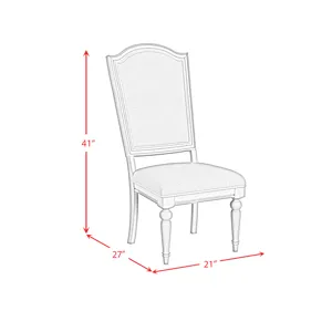 Glenmore Dining Side Chair with Light Brown Fabric in Aged Grey (2 Per Carton)